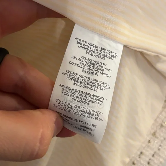 J. CREW Metallic Tweed Lady Jacket Blazer Cream Size 12 Tall - Picture 10 of 14